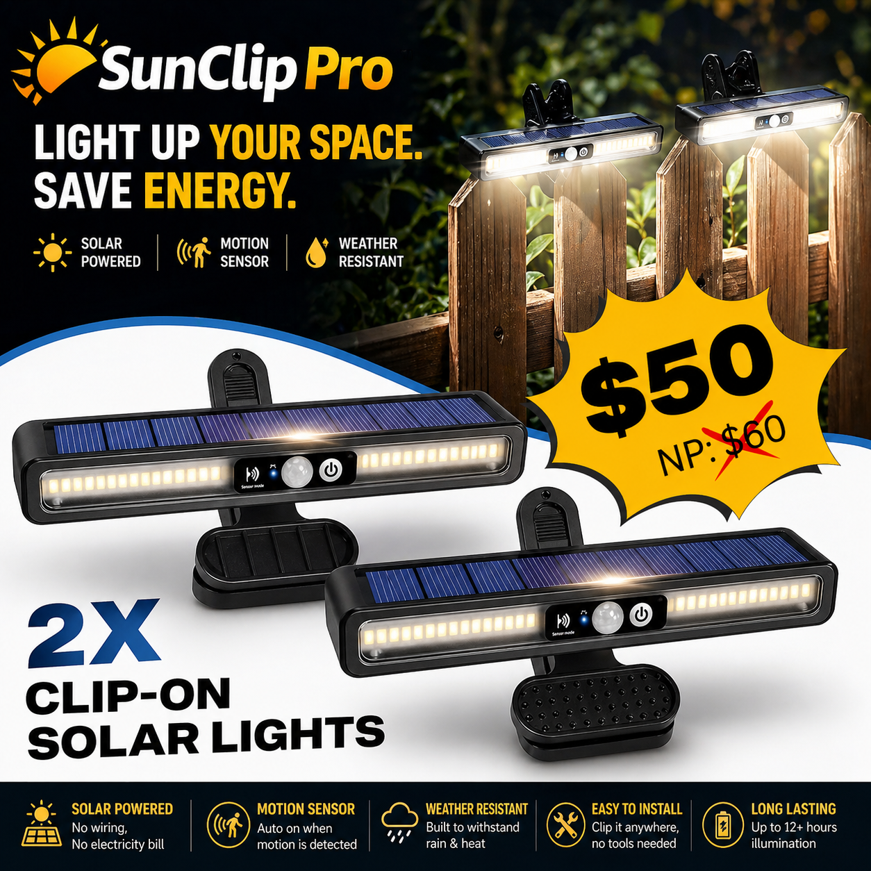 [PROMO] SunClip Pro™ Solar Light
